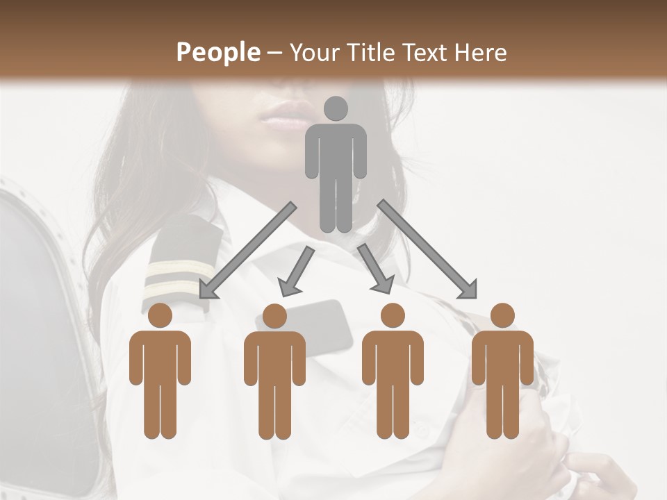 One Female Stewardess PowerPoint Template