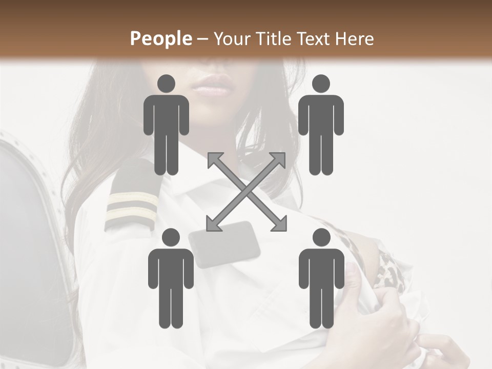 One Female Stewardess PowerPoint Template