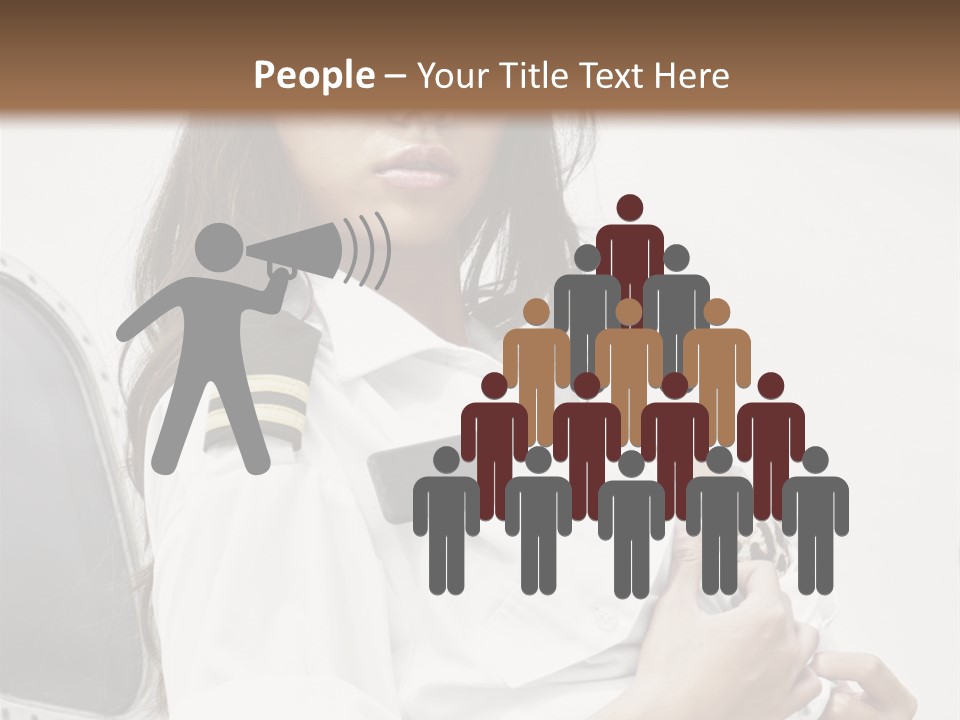 One Female Stewardess PowerPoint Template