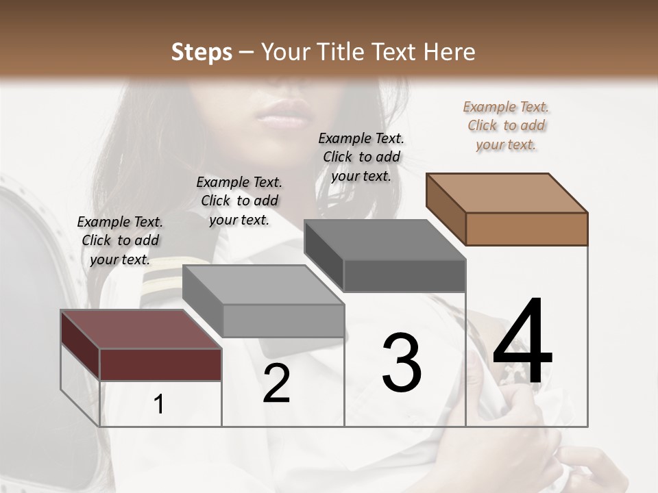 One Female Stewardess PowerPoint Template