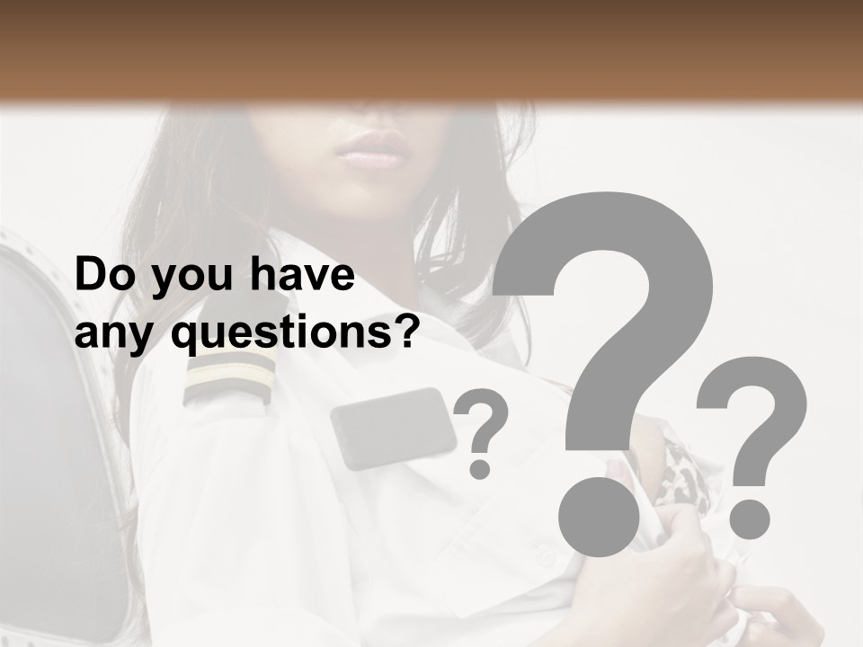 One Female Stewardess PowerPoint Template