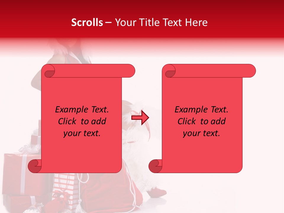 Gift Girl Claus PowerPoint Template