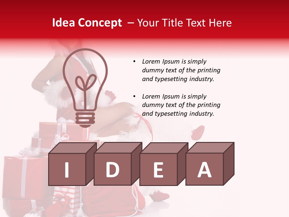 Gift Girl Claus PowerPoint Template