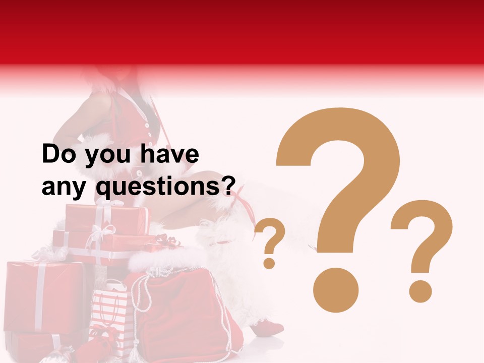 Gift Girl Claus PowerPoint Template