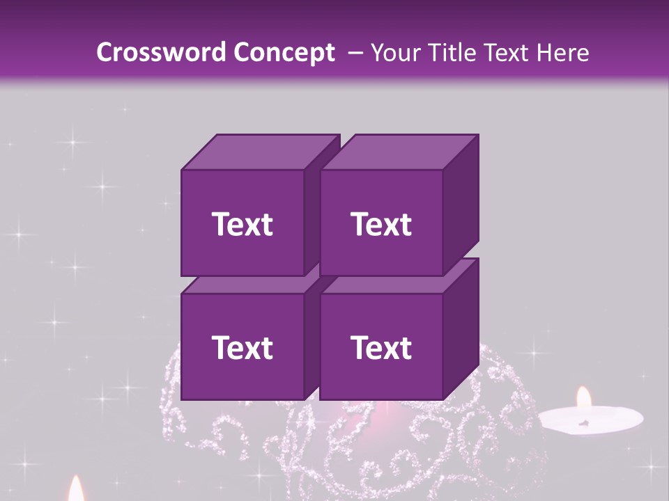 Card Violet White PowerPoint Template