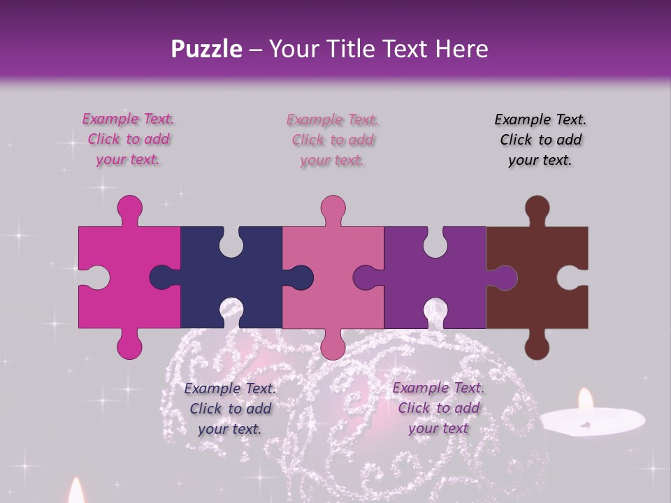 Card Violet White PowerPoint Template