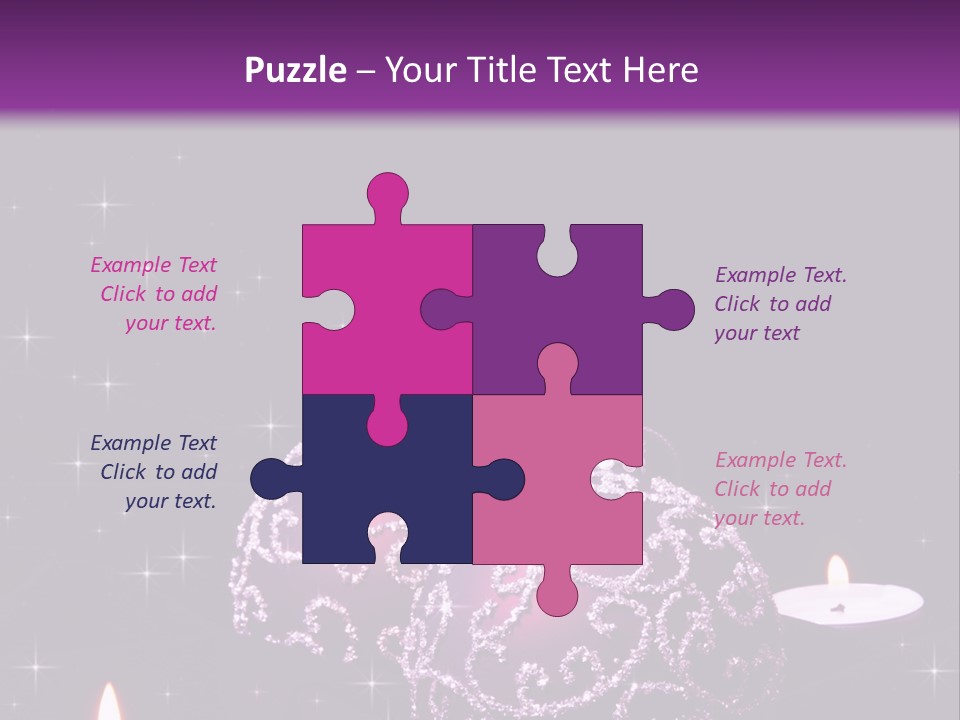 Card Violet White PowerPoint Template