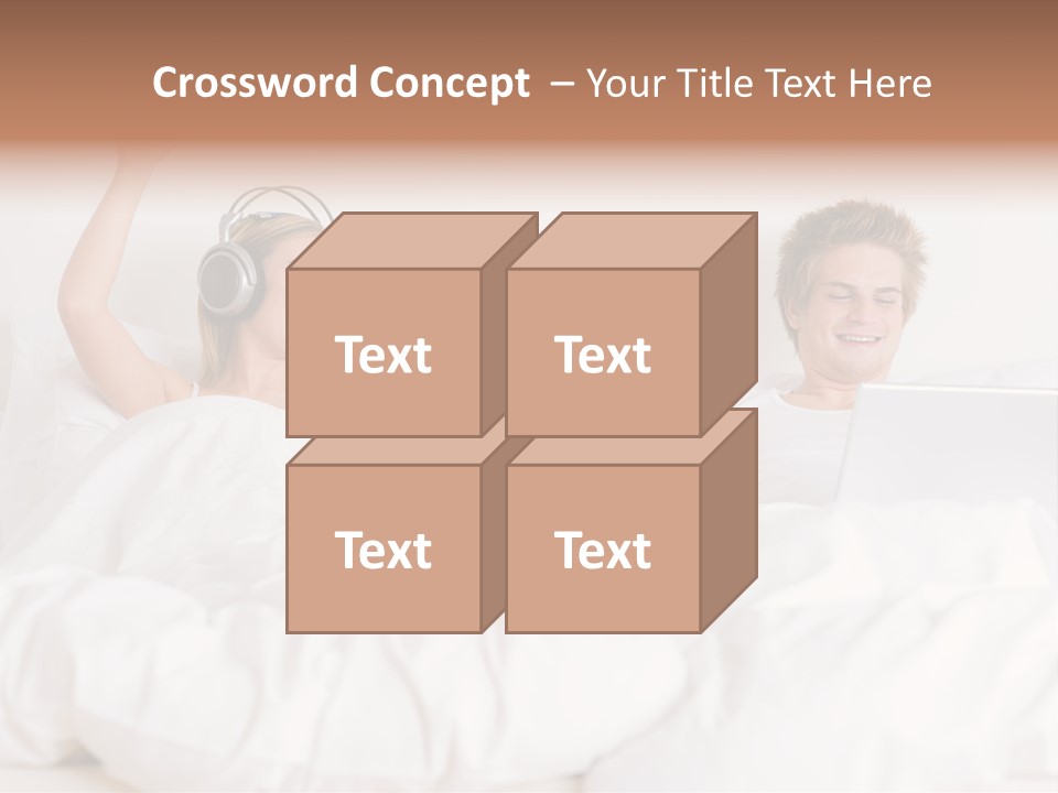 Home White Headphones PowerPoint Template