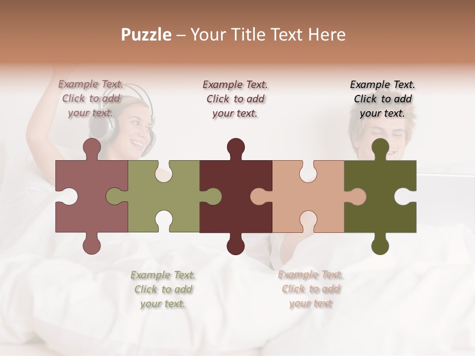 Home White Headphones PowerPoint Template