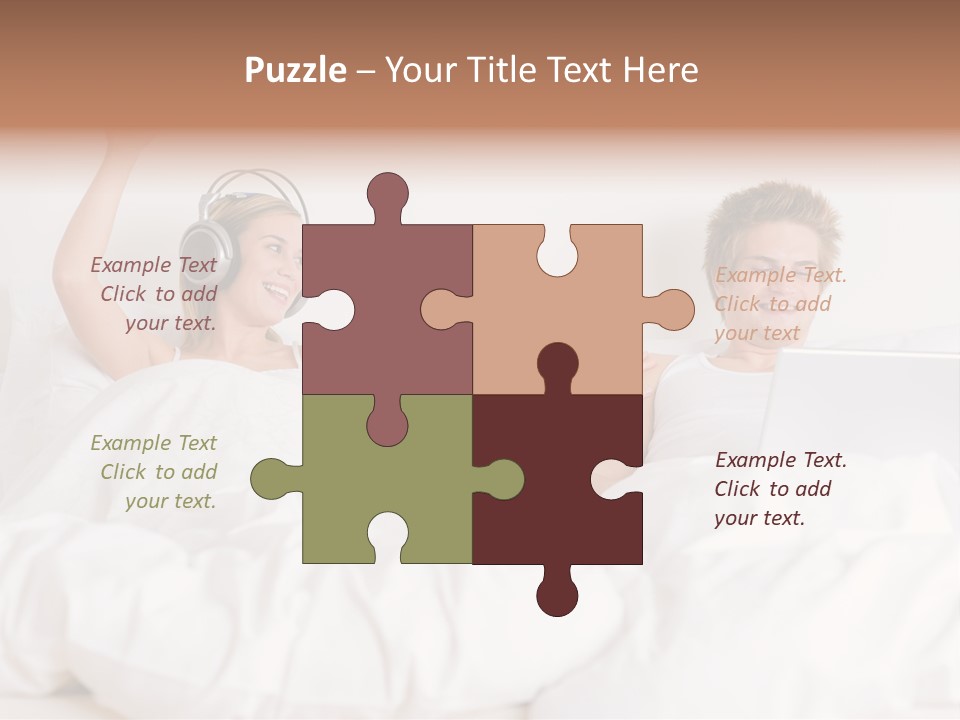 Home White Headphones PowerPoint Template