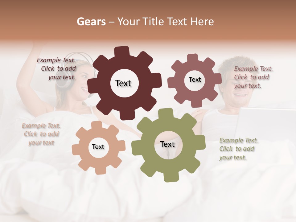 Home White Headphones PowerPoint Template