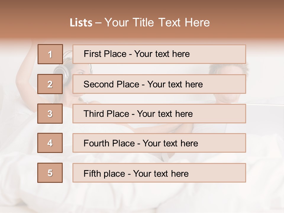 Home White Headphones PowerPoint Template
