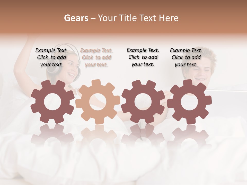 Home White Headphones PowerPoint Template