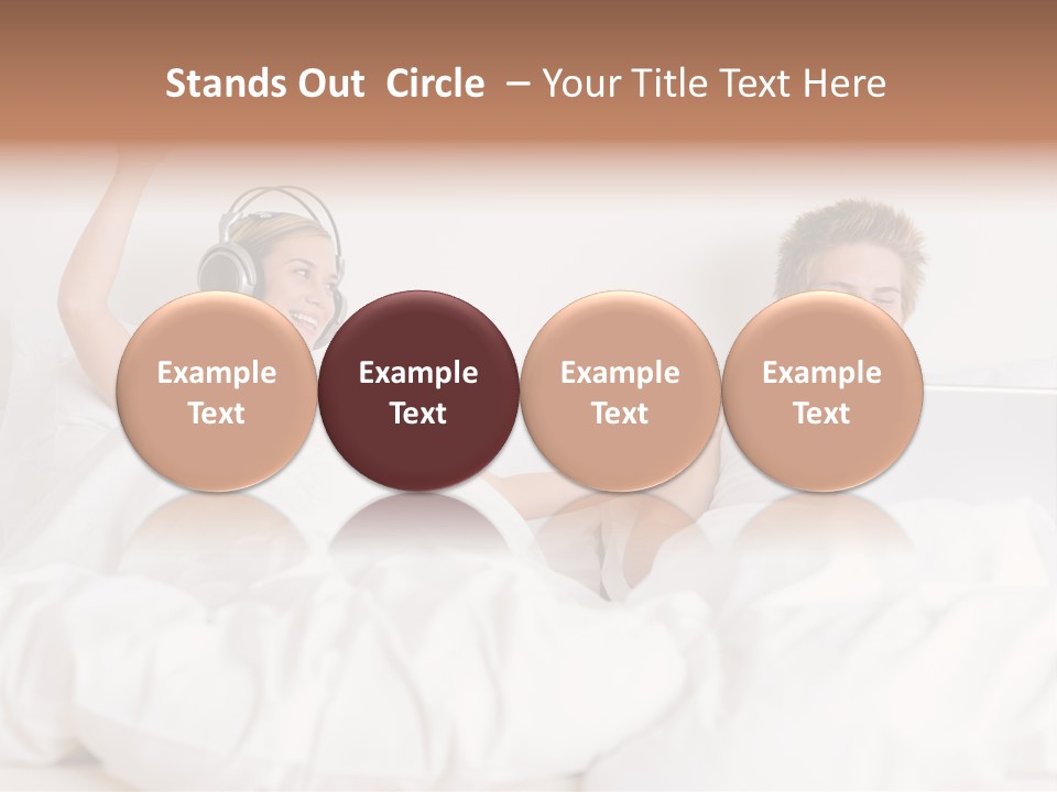 Home White Headphones PowerPoint Template