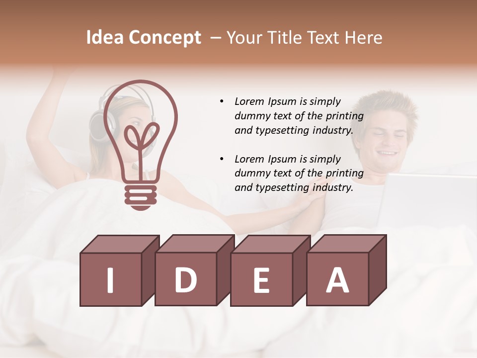 Home White Headphones PowerPoint Template