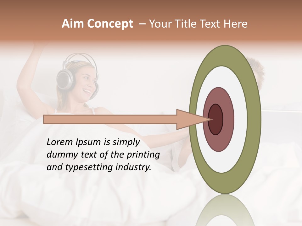 Home White Headphones PowerPoint Template
