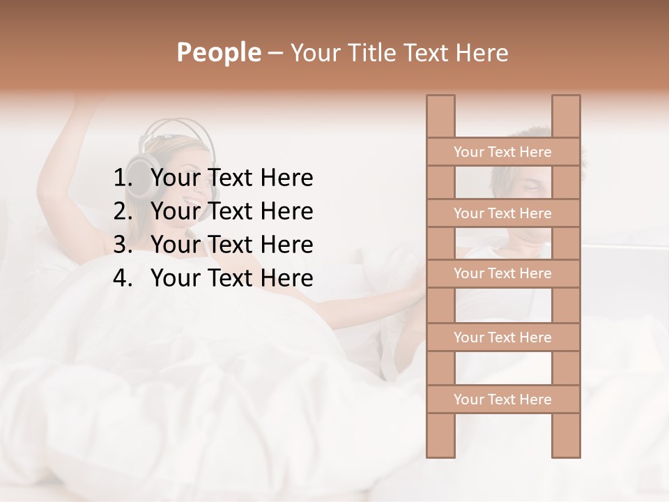 Home White Headphones PowerPoint Template