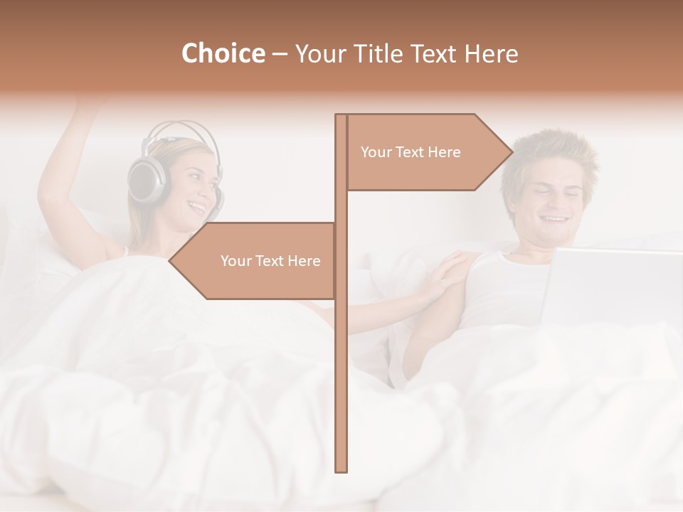 Home White Headphones PowerPoint Template