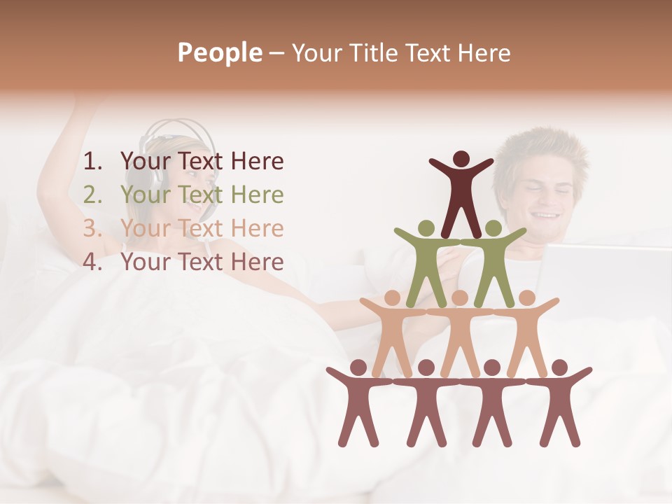 Home White Headphones PowerPoint Template