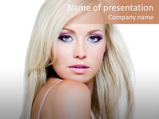 Beauty Blond Blue PowerPoint Template