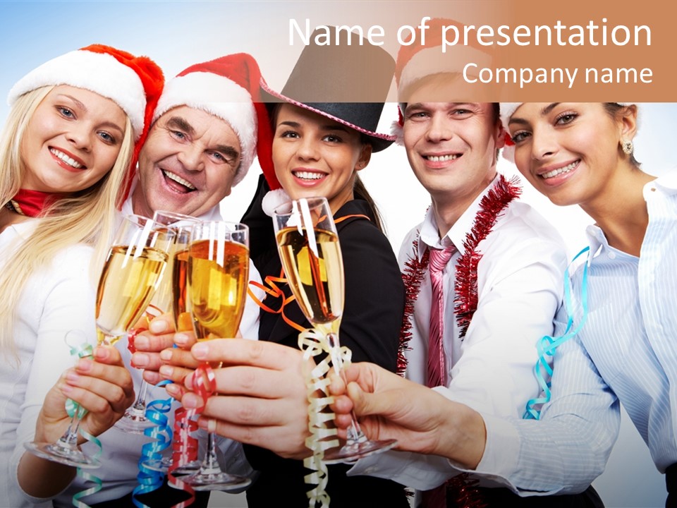 Man Year Merry PowerPoint Template