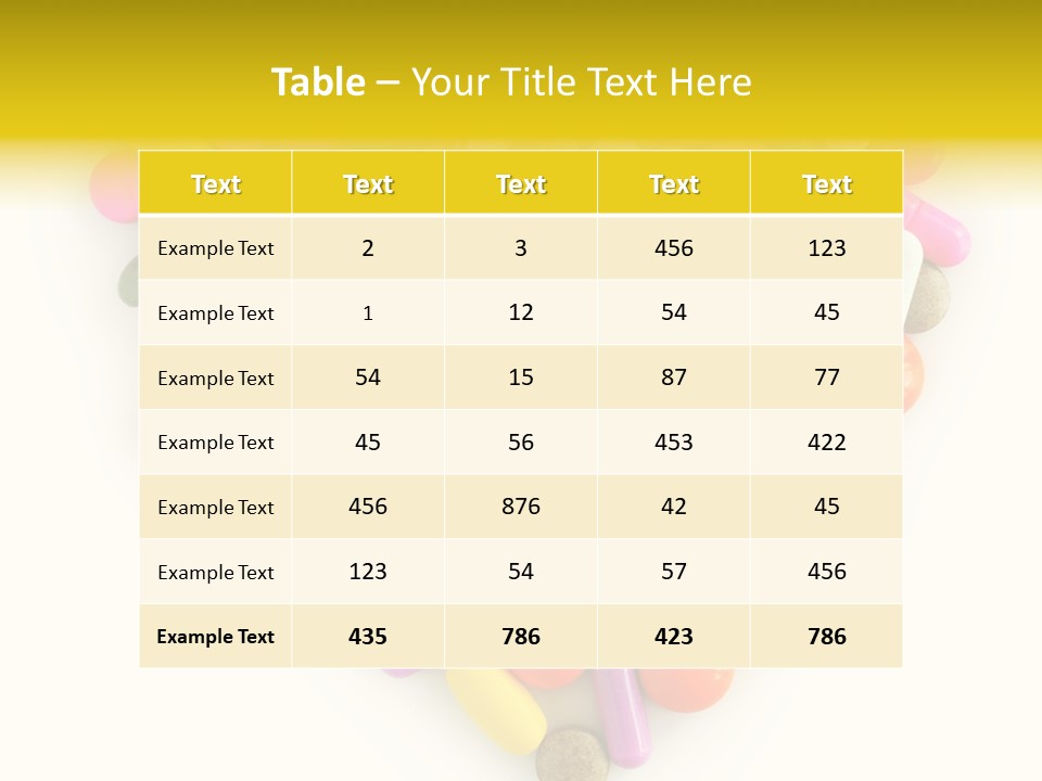 Pills Isolated Pharmaceuticals PowerPoint Template