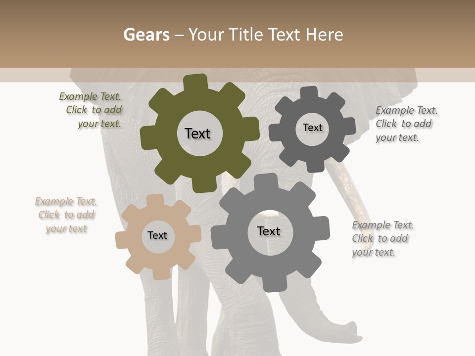 Elephant Trunk Cutout PowerPoint Template