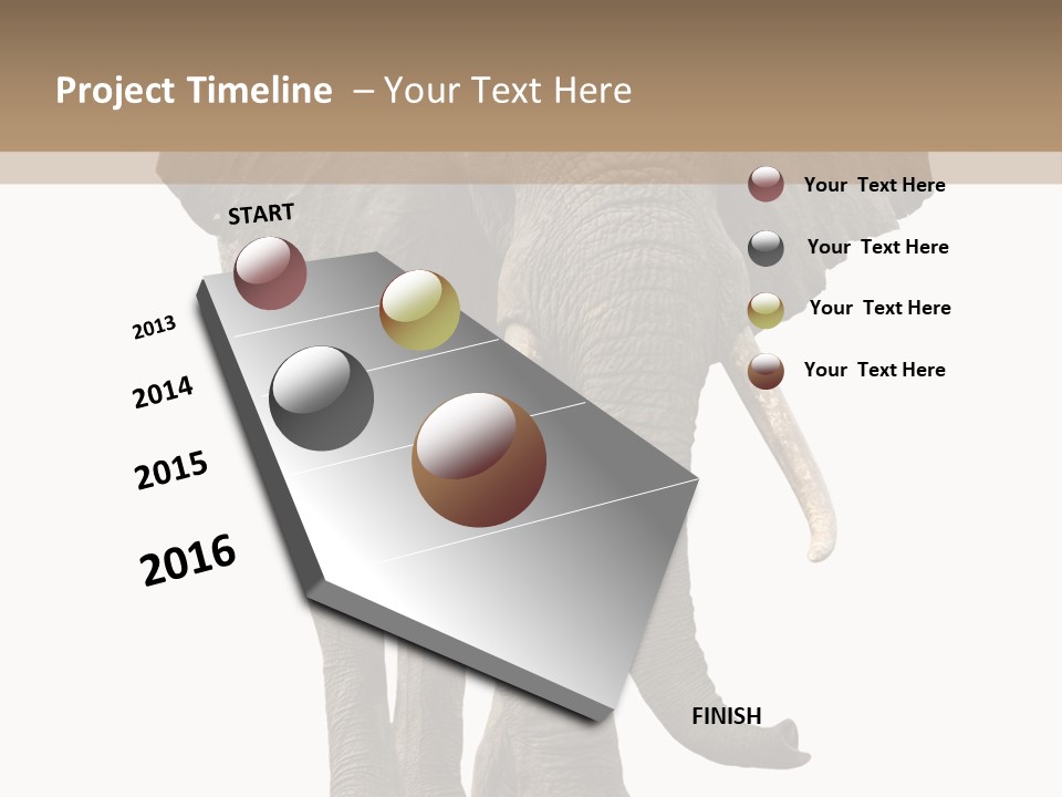 Elephant Trunk Cutout PowerPoint Template