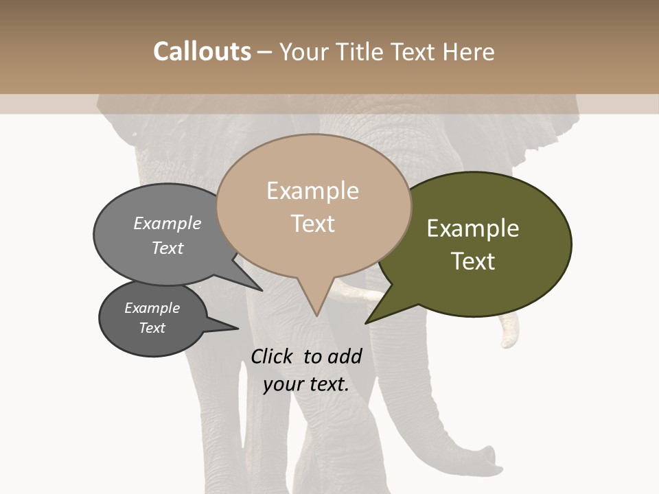 Elephant Trunk Cutout PowerPoint Template
