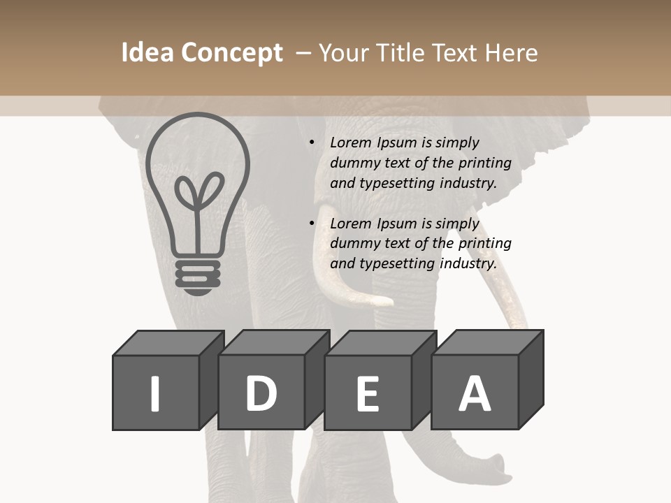 Elephant Trunk Cutout PowerPoint Template