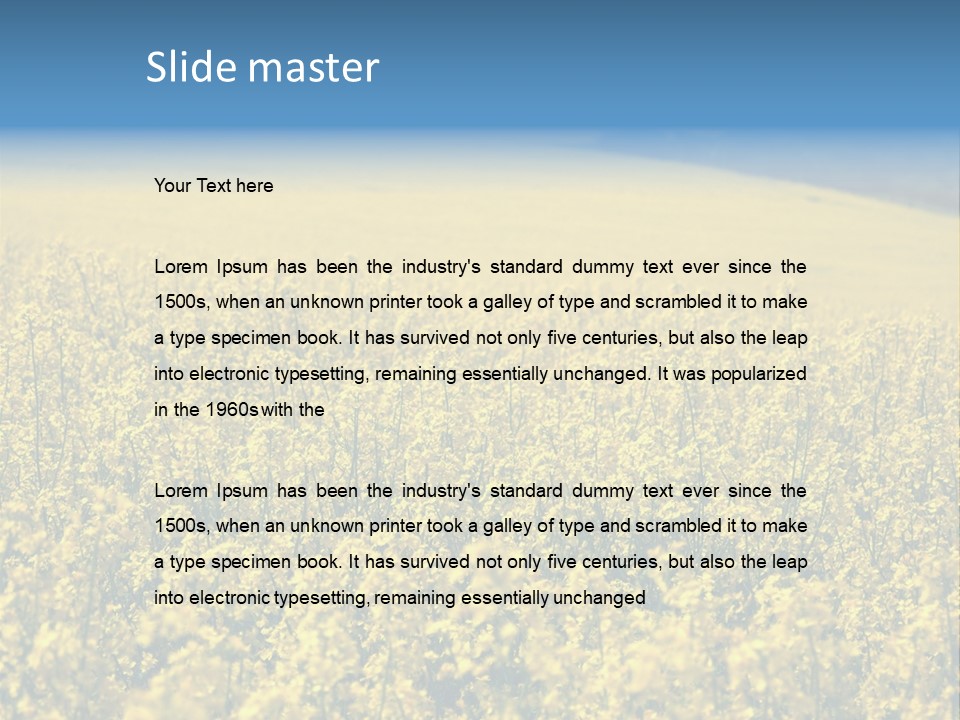 Canola Sun Gold PowerPoint Template