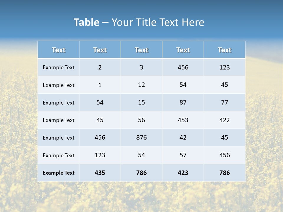 Canola Sun Gold PowerPoint Template