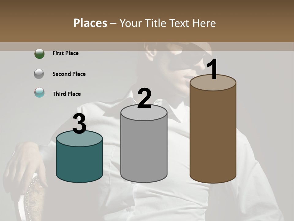 Glasses Dress Pose PowerPoint Template