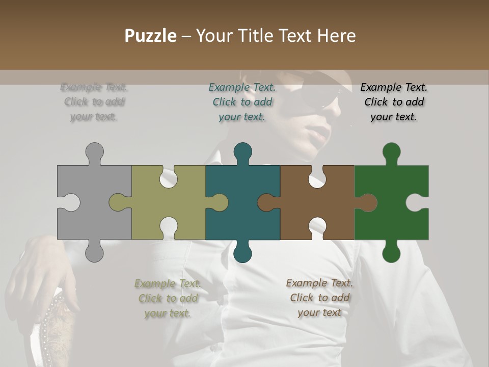 Glasses Dress Pose PowerPoint Template