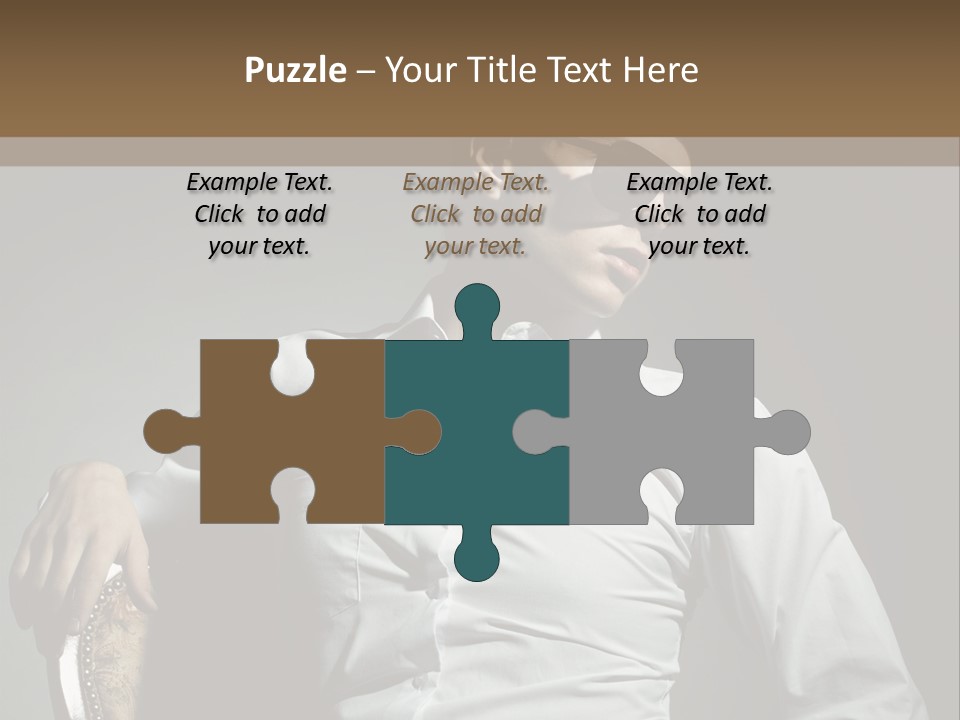 Glasses Dress Pose PowerPoint Template