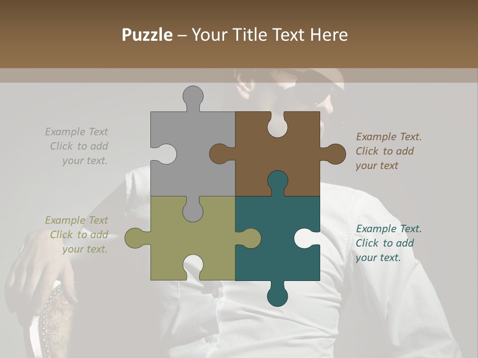 Glasses Dress Pose PowerPoint Template