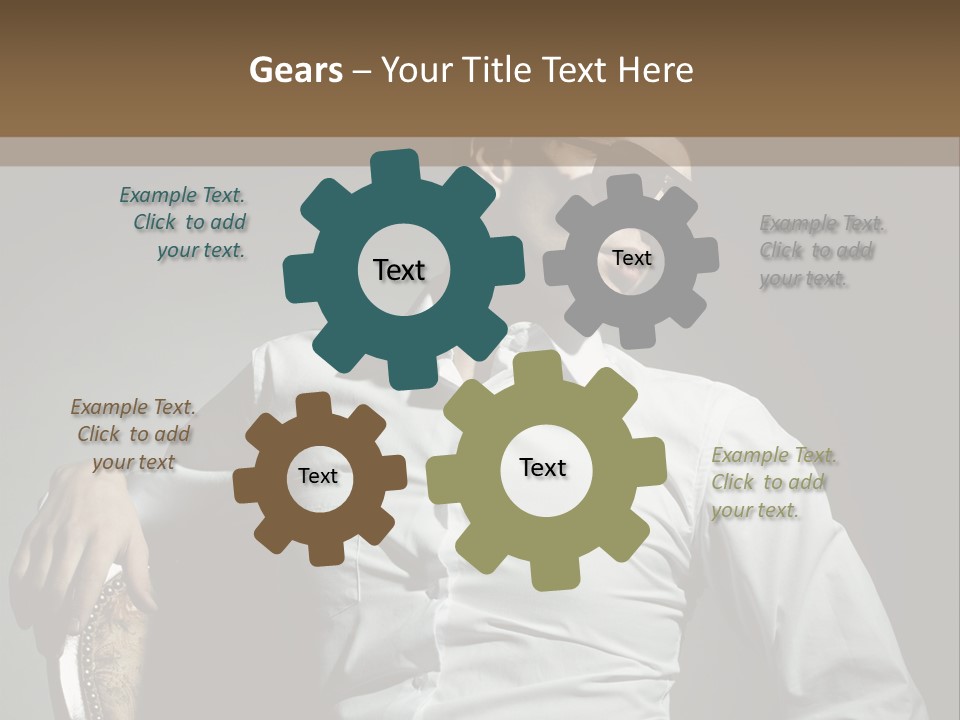 Glasses Dress Pose PowerPoint Template