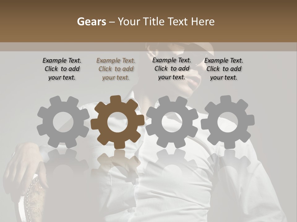 Glasses Dress Pose PowerPoint Template