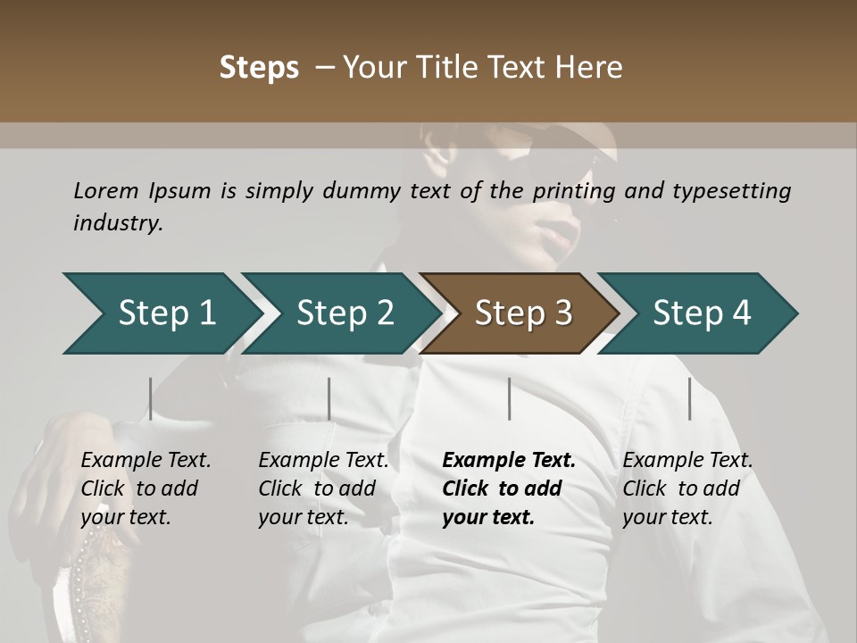 Glasses Dress Pose PowerPoint Template