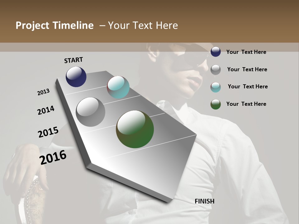 Glasses Dress Pose PowerPoint Template