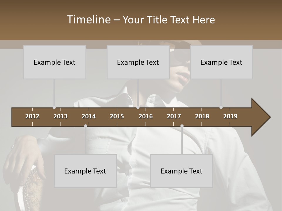 Glasses Dress Pose PowerPoint Template