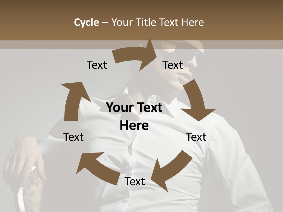 Glasses Dress Pose PowerPoint Template