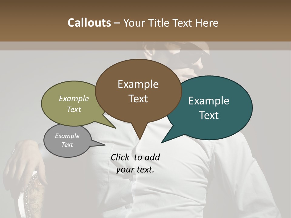 Glasses Dress Pose PowerPoint Template