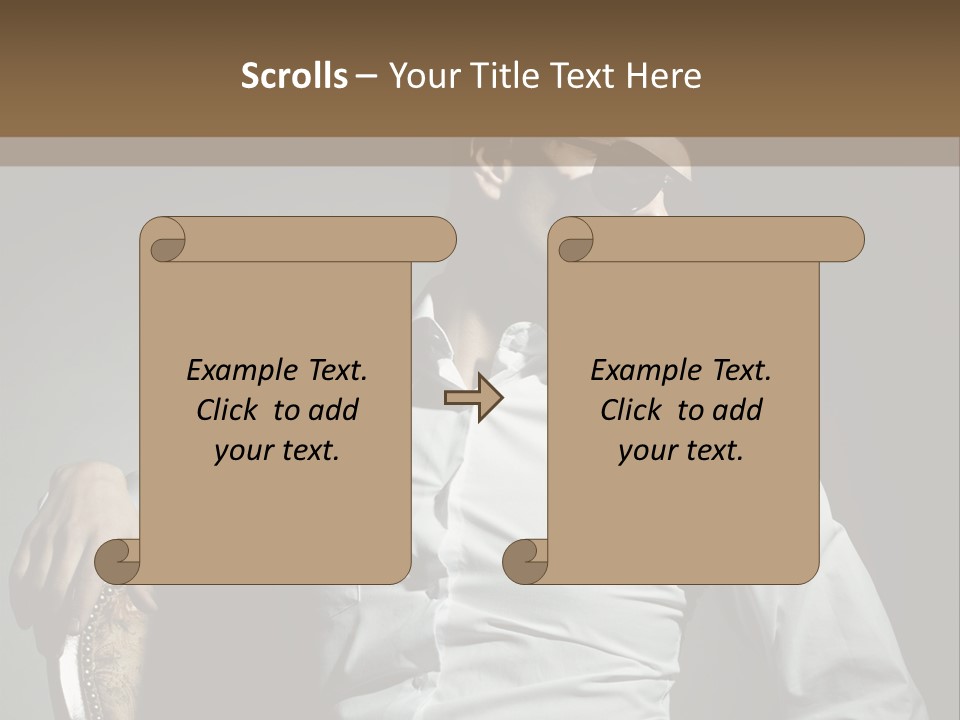 Glasses Dress Pose PowerPoint Template