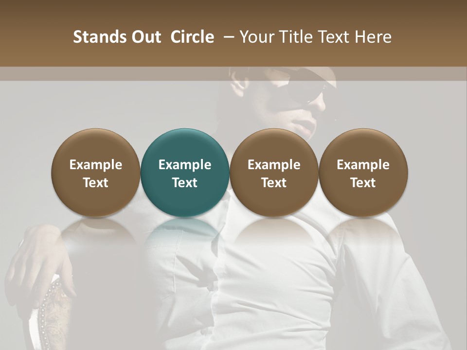 Glasses Dress Pose PowerPoint Template