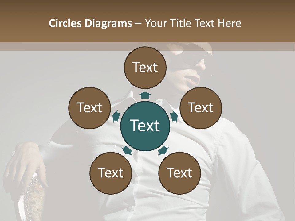 Glasses Dress Pose PowerPoint Template