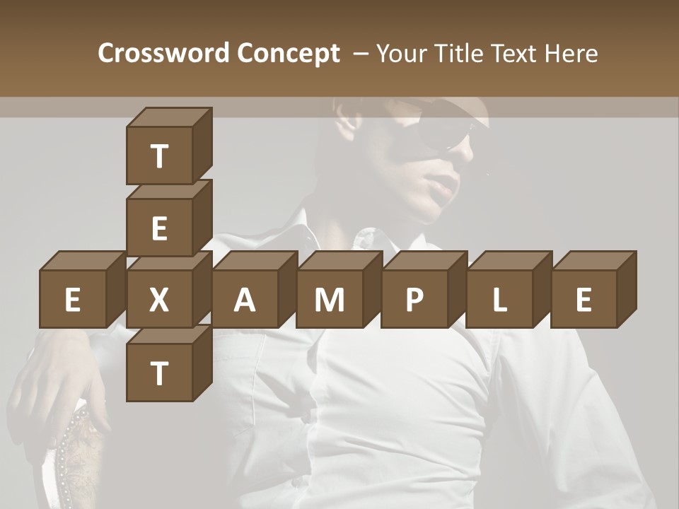 Glasses Dress Pose PowerPoint Template