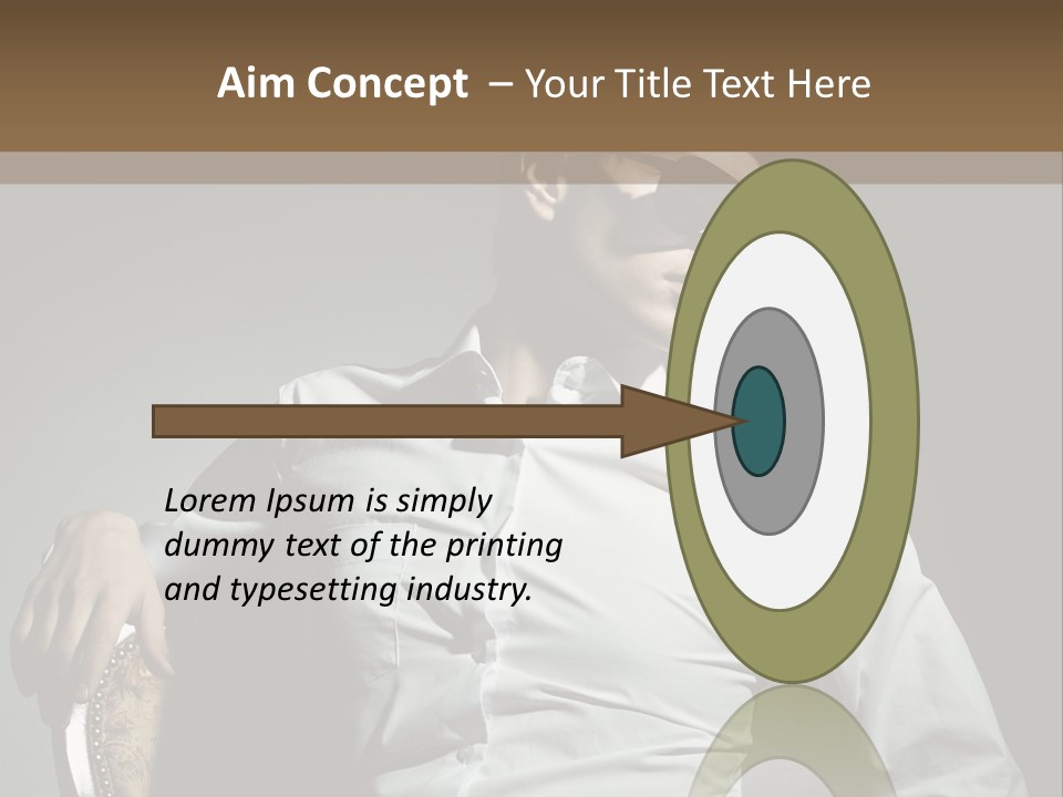 Glasses Dress Pose PowerPoint Template