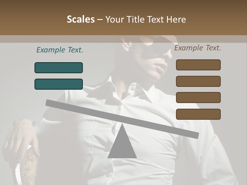 Glasses Dress Pose PowerPoint Template