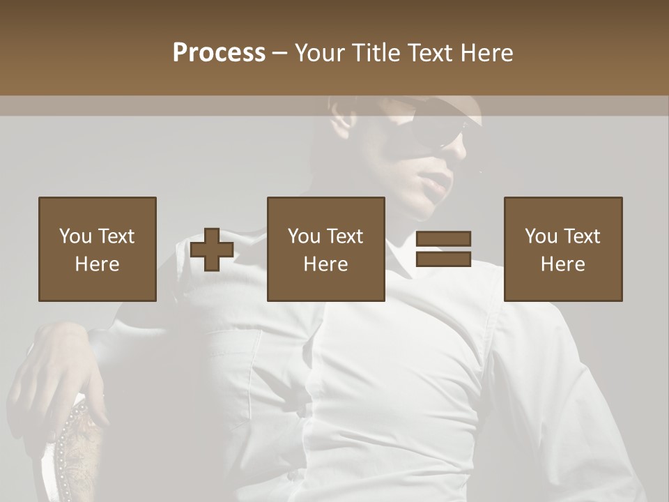 Glasses Dress Pose PowerPoint Template